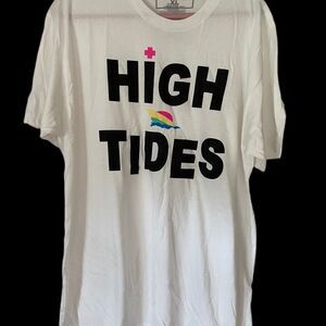 ❣️5/$50 NWOT Pink Dolphin Mens White Tshirt High Tides